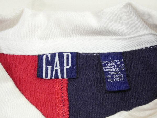 画像3: 80s 90s GAP PANEL SWITCH CRAZY PATTERN RUGGER RUGBY SHIRT (3)