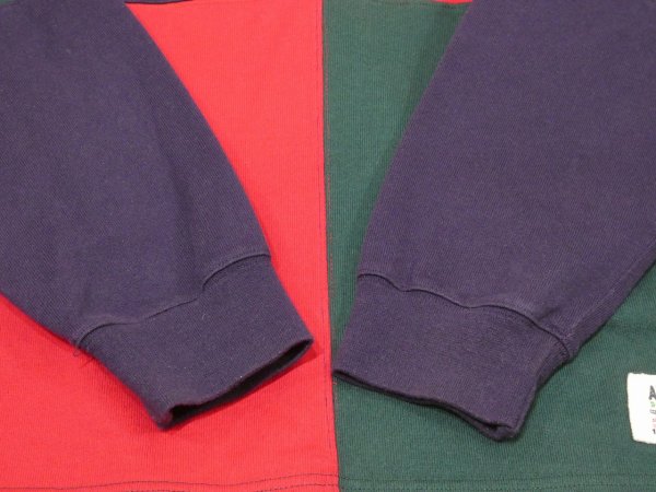 画像9: 80s 90s GAP PANEL SWITCH CRAZY PATTERN RUGGER RUGBY SHIRT (9)