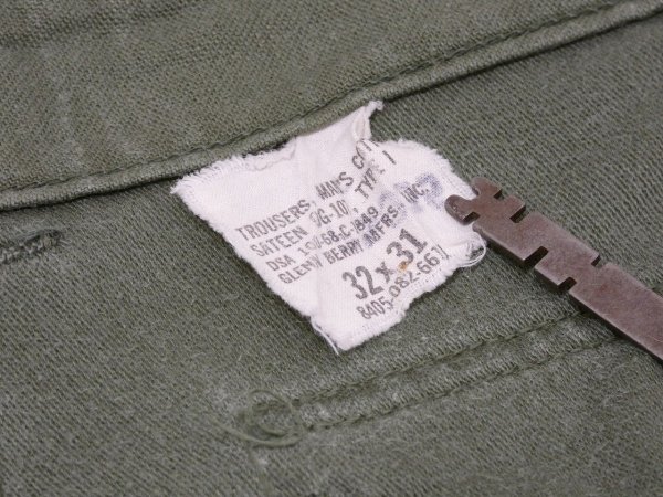 画像7: 60s '68 US ARMY OG-107 UTILITY BAKER PANTS  (7)