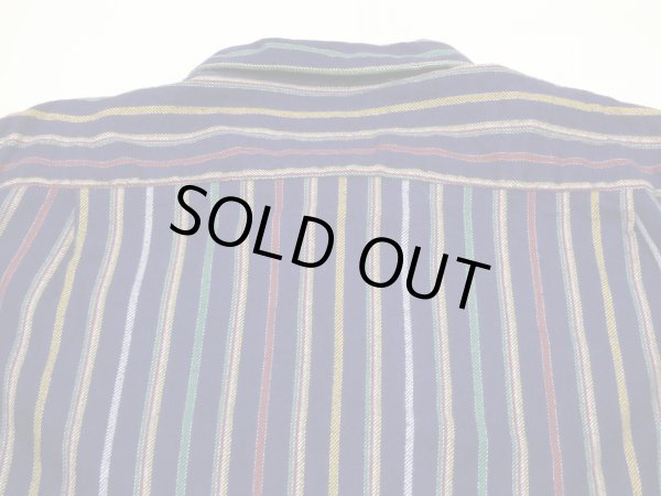 画像10: 50s Avon's MULTI STRIPE PRINT FLANNEL OPEN COLLAR SHIRT  (10)