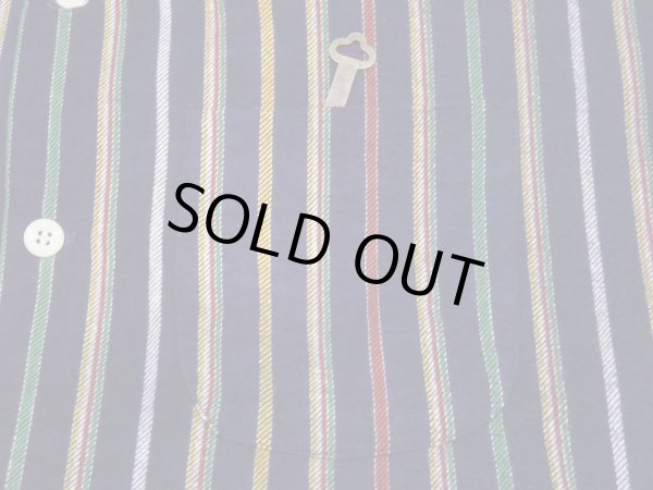 画像7: 50s Avon's MULTI STRIPE PRINT FLANNEL OPEN COLLAR SHIRT  (7)