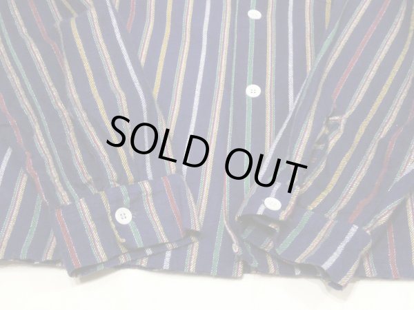 画像9: 50s Avon's MULTI STRIPE PRINT FLANNEL OPEN COLLAR SHIRT  (9)