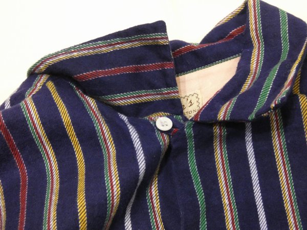 画像5: 50s Avon's MULTI STRIPE PRINT FLANNEL OPEN COLLAR SHIRT  (5)