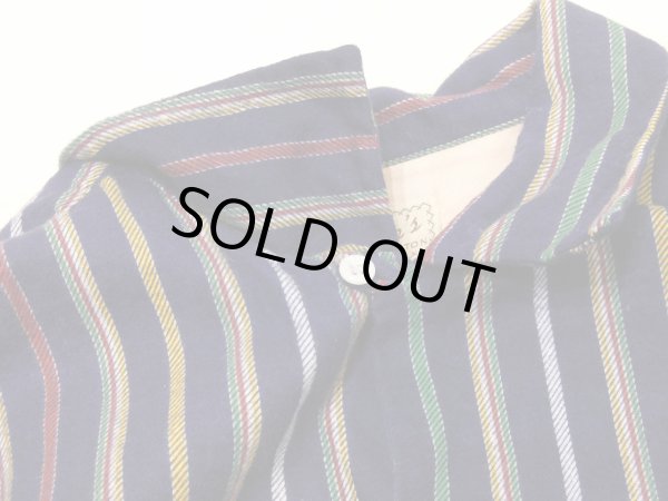 画像5: 50s Avon's MULTI STRIPE PRINT FLANNEL OPEN COLLAR SHIRT  (5)