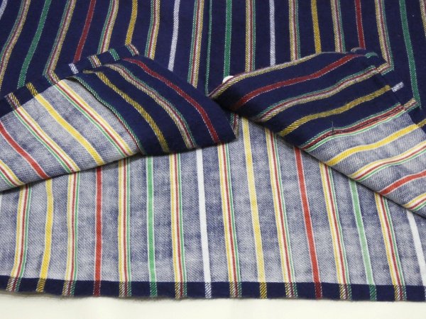 画像8: 50s Avon's MULTI STRIPE PRINT FLANNEL OPEN COLLAR SHIRT  (8)