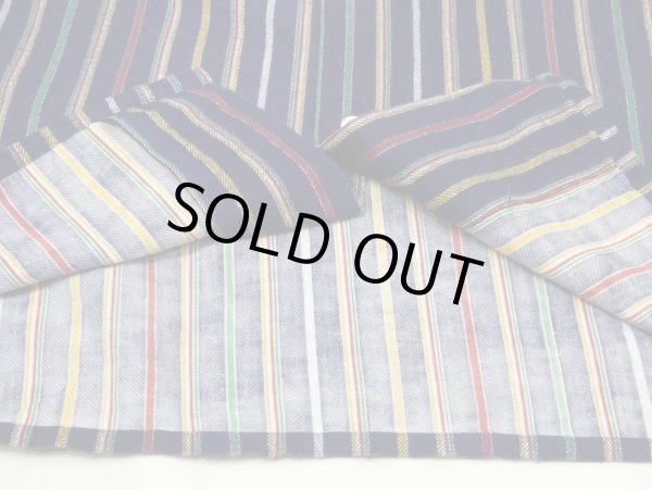画像8: 50s Avon's MULTI STRIPE PRINT FLANNEL OPEN COLLAR SHIRT  (8)