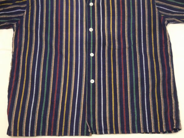 画像6: 50s Avon's MULTI STRIPE PRINT FLANNEL OPEN COLLAR SHIRT  (6)