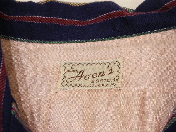 画像3: 50s Avon's MULTI STRIPE PRINT FLANNEL OPEN COLLAR SHIRT  (3)