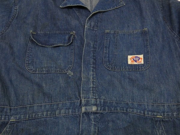 画像4: 50s BLUE TOP DENIM COVERALL ALL IN ONE (4)