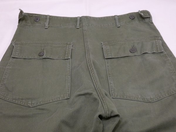 画像14: 60s '61 US ARMY OG-107 COTTON SATEEN UTILITY TROUSERS BAKER PANTS 1st LATE TYPE (14)