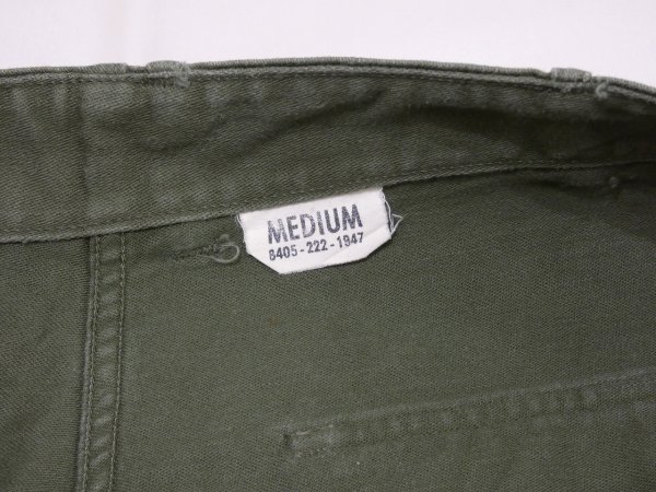 画像5: 60s '61 US ARMY OG-107 COTTON SATEEN UTILITY TROUSERS BAKER PANTS 1st LATE TYPE (5)