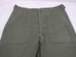 画像4: 60s '61 US ARMY OG-107 COTTON SATEEN UTILITY TROUSERS BAKER PANTS 1st LATE TYPE (4)