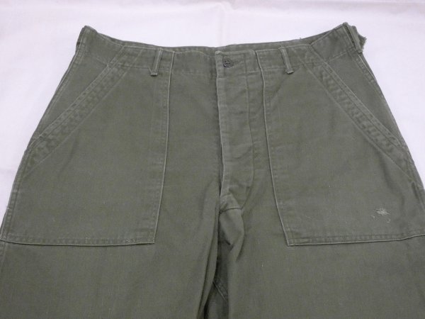 画像4: 60s '61 US ARMY OG-107 COTTON SATEEN UTILITY TROUSERS BAKER PANTS 1st LATE TYPE (4)