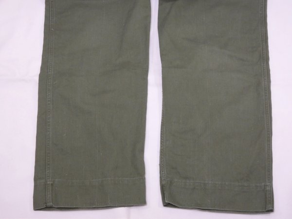 画像8: 60s '61 US ARMY OG-107 COTTON SATEEN UTILITY TROUSERS BAKER PANTS 1st LATE TYPE (8)
