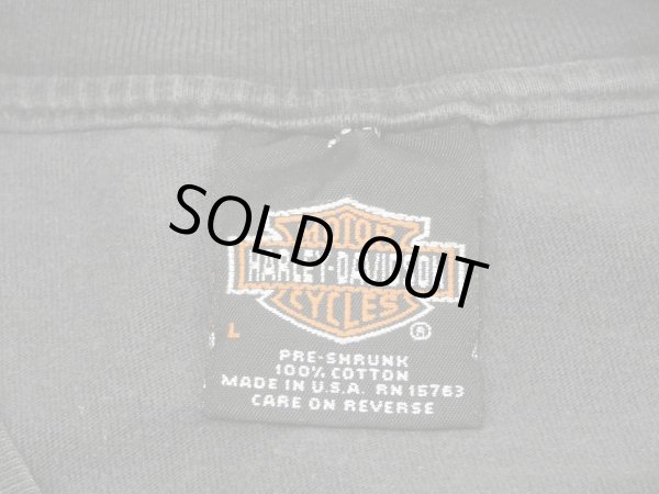 画像3: 00s HARLEY DAVIDSON OFICIAL ENGINE FLAME BAR & SHIELD LOGO PRINT T-SHIRT MADE IN USA (3)