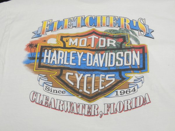 画像10: 00s HARLEY DAVIDSON OFFICIAL FLAME EAGLE DEALER SHOP BOTH SIDE PRINT T-SHIRT (10)