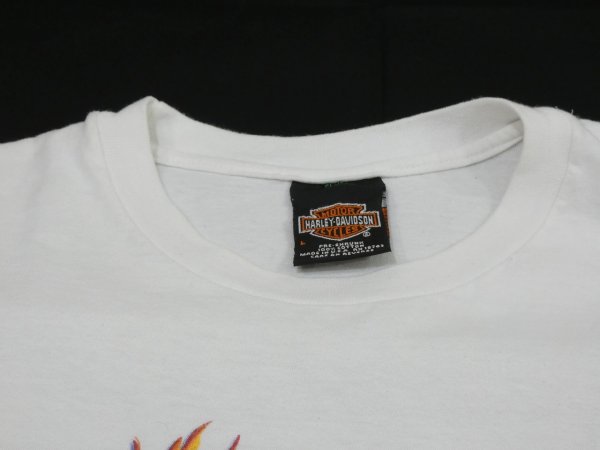 画像5: 00s HARLEY DAVIDSON OFFICIAL FLAME EAGLE DEALER SHOP BOTH SIDE PRINT T-SHIRT (5)