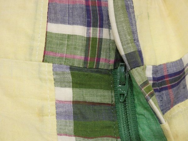 画像5: 70s Berle MADRAS CHECK PATCHWORK SLACKS PANTS (5)