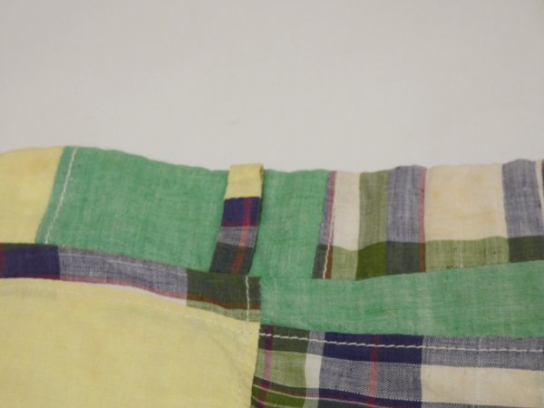 画像14: 70s Berle MADRAS CHECK PATCHWORK SLACKS PANTS (14)