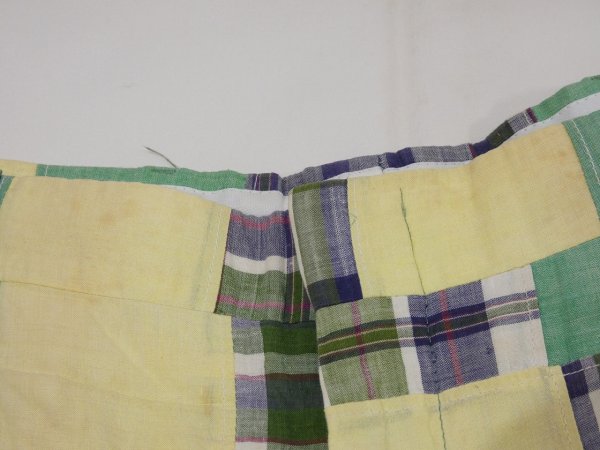 画像7: 70s Berle MADRAS CHECK PATCHWORK SLACKS PANTS (7)