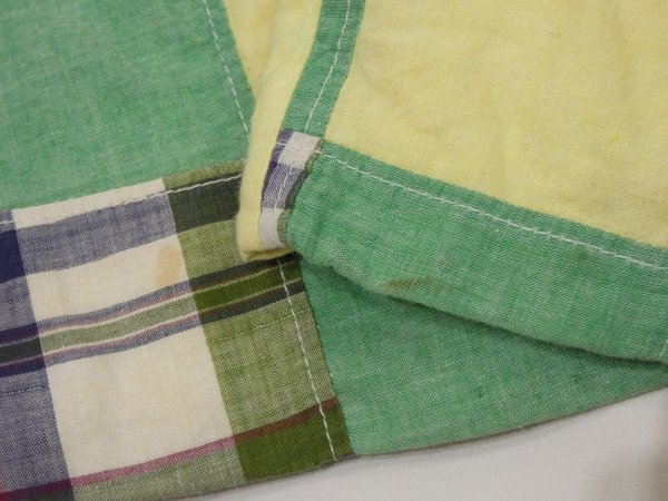画像16: 70s Berle MADRAS CHECK PATCHWORK SLACKS PANTS (16)