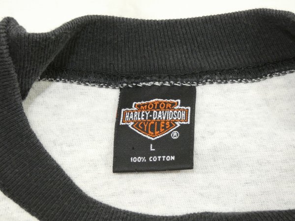 画像3: 90s HARLEY DAVIDSON OFFICIAL TWO TONE SLEEVE BOTH SIDE PRINT T-SHIRT (3)
