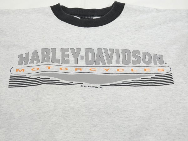 画像6: 90s HARLEY DAVIDSON OFFICIAL TWO TONE SLEEVE BOTH SIDE PRINT T-SHIRT (6)