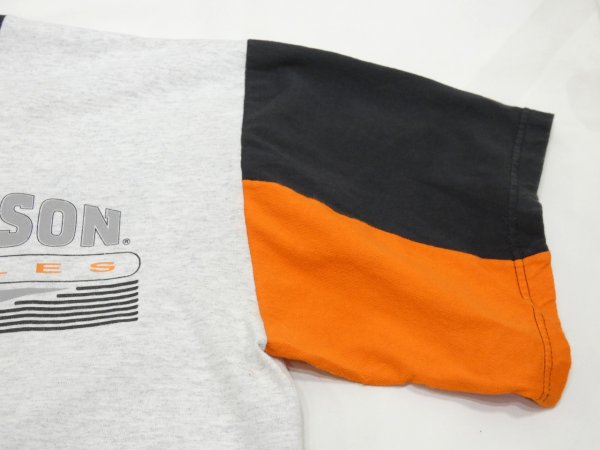 画像8: 90s HARLEY DAVIDSON OFFICIAL TWO TONE SLEEVE BOTH SIDE PRINT T-SHIRT (8)