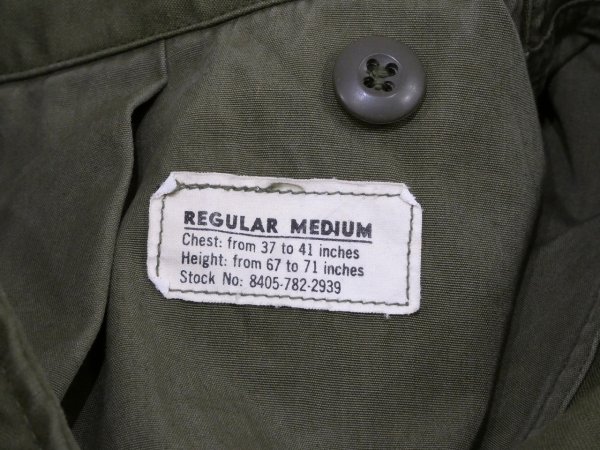 画像3: 60s '65 US ARMY M-65 COTTON SATEEN OG-107 FIELD JACKET 1ST TYPE ALUMINUM ZIPPER M-R (3)