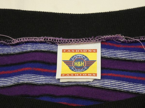 画像3: 80s H＆H FASHIONS MULTI BORDER T-SHIRT MADE IN USA (3)