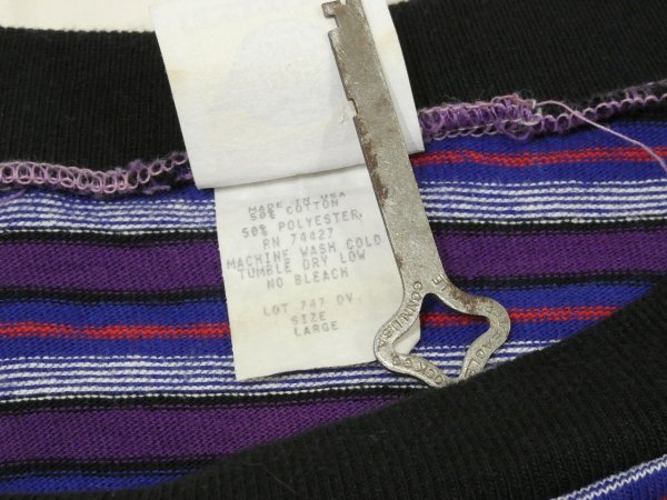 画像4: 80s H＆H FASHIONS MULTI BORDER T-SHIRT MADE IN USA (4)