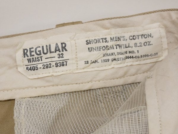 画像6: 50s '59 US ARMY UNIFORM TWILL CHINO SHORTS (6)