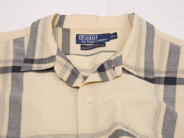 画像4: 90s Polo Ralph Lauren CLAYTON COTTON×LINEN PLAID S/S SHIRT  (4)