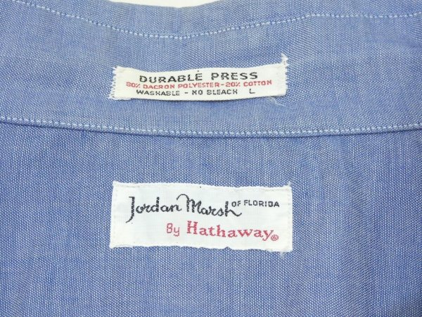 画像3: 70s Jordan Marsh by Hathaway CHAMBRAY OPEN COLLAR S/S SHIRT (3)