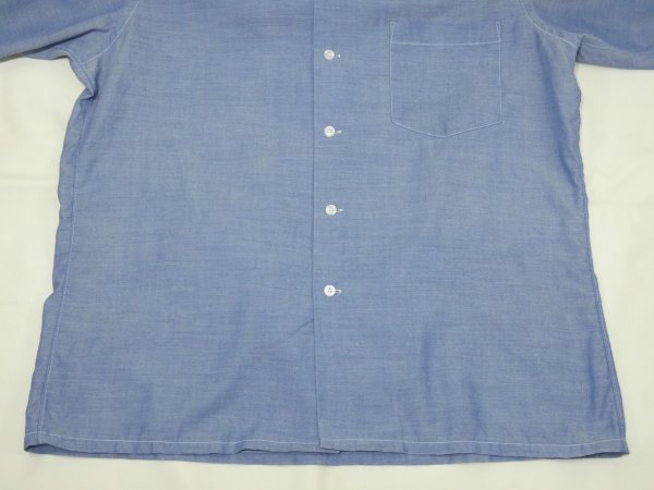 画像6: 70s Jordan Marsh by Hathaway CHAMBRAY OPEN COLLAR S/S SHIRT (6)