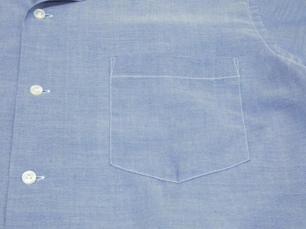 画像5: 70s Jordan Marsh by Hathaway CHAMBRAY OPEN COLLAR S/S SHIRT (5)