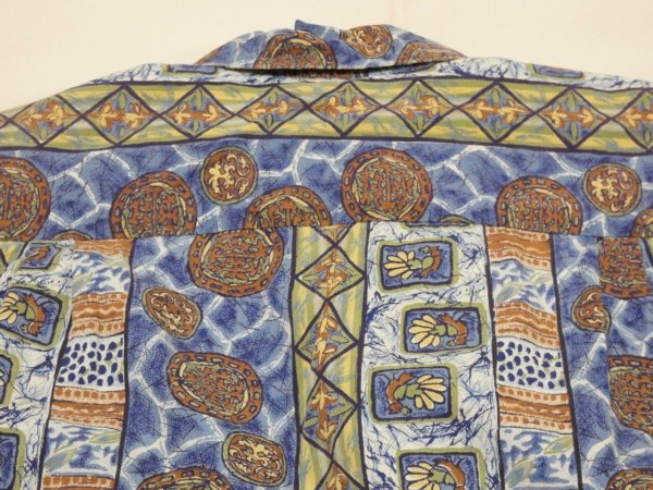 画像10: 50s 60s Duke Kahanamoku ALL OVER STRIPE （BORDER) PATTERN COTTON HAWAIIAN SHIRT (10)