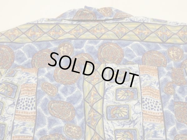 画像10: 50s 60s Duke Kahanamoku ALL OVER STRIPE （BORDER) PATTERN COTTON HAWAIIAN SHIRT (10)