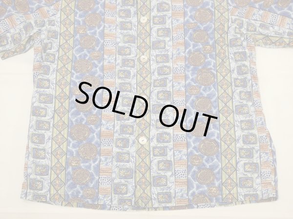 画像6: 50s 60s Duke Kahanamoku ALL OVER STRIPE （BORDER) PATTERN COTTON HAWAIIAN SHIRT (6)