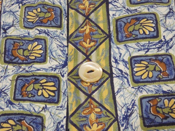 画像8: 50s 60s Duke Kahanamoku ALL OVER STRIPE （BORDER) PATTERN COTTON HAWAIIAN SHIRT (8)