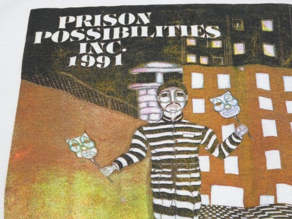 画像6: 90s FRUIT OF THE LOOM PRISON POSSIBILITIES INC PRINT T-SHIRT (6)
