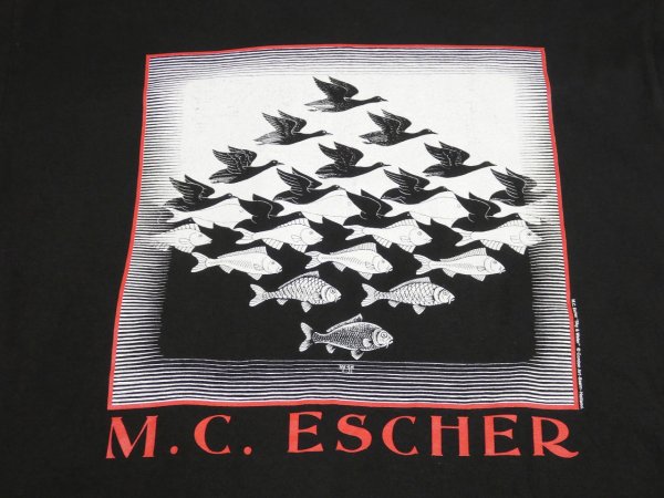 画像5: 90s Hanes M.C.ESCHER SKY& WATER ART PRINT T-SHIRT (5)