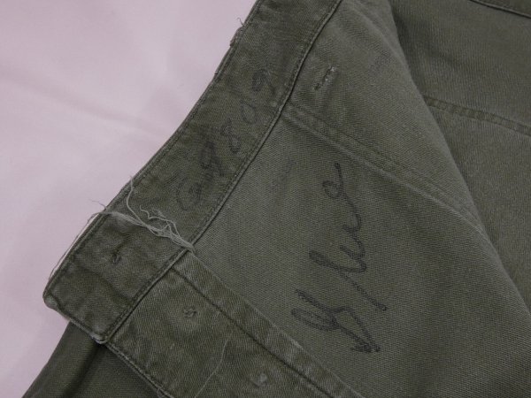 画像6: 50s US ARMY OG-107 COTTON SATEEN UTILITY TROUSERS BAKER PANTS 1st (6)