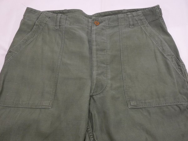 画像4: 50s US ARMY OG-107 COTTON SATEEN UTILITY TROUSERS BAKER PANTS 1st (4)