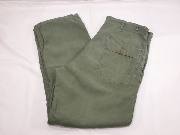 画像3: 50s US ARMY OG-107 COTTON SATEEN UTILITY TROUSERS BAKER PANTS 1st (3)