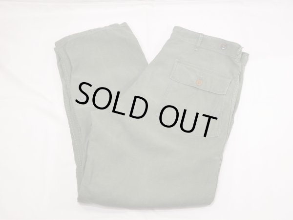 画像3: 50s US ARMY OG-107 COTTON SATEEN UTILITY TROUSERS BAKER PANTS 1st (3)