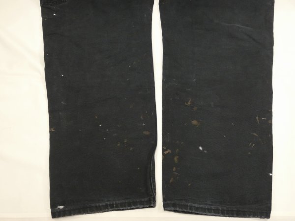 画像10: 00s Carhartt DOUBLE KNEE BLACK DUCK WORK PAINTER PANTS with PAINT (10)