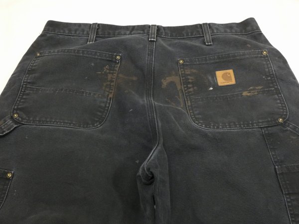 画像9: 00s Carhartt DOUBLE KNEE BLACK DUCK WORK PAINTER PANTS with PAINT (9)