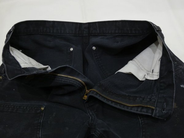 画像6: 00s Carhartt DOUBLE KNEE BLACK DUCK WORK PAINTER PANTS with PAINT (6)