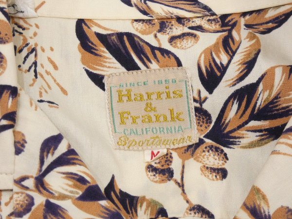 画像3: 60s Harris & Frank ALL OVER BORDER PATTERN COTTON HAWAIIAN SHIRT (3)